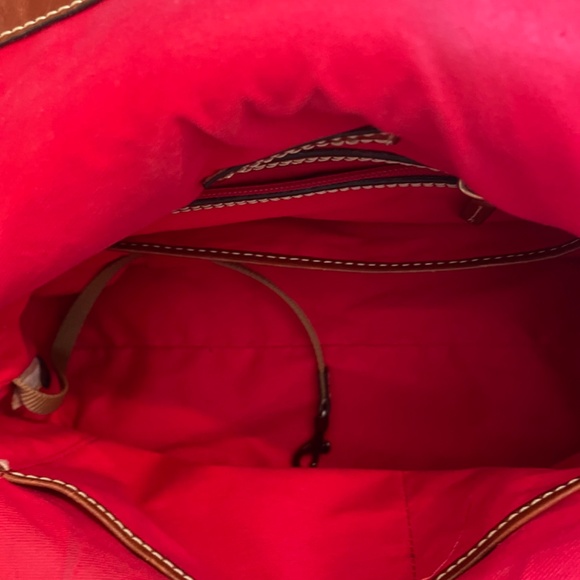 Dooney & Bourke navy and brown one strap shoulder bag - Picture 6 of 6